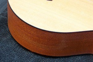 image after photo of the fix of a cracked guitar body at Haywire Custom Guitars Custom Shop.