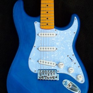 image Blue Strat with amber neck by Haywire Custom Guitars Custom Shop