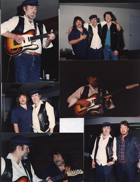 Haywire Custom Guitars image Roy Buchanan and Rick Mariner in Santa Barbara with Seymour Duncan and Paul Reed Smith