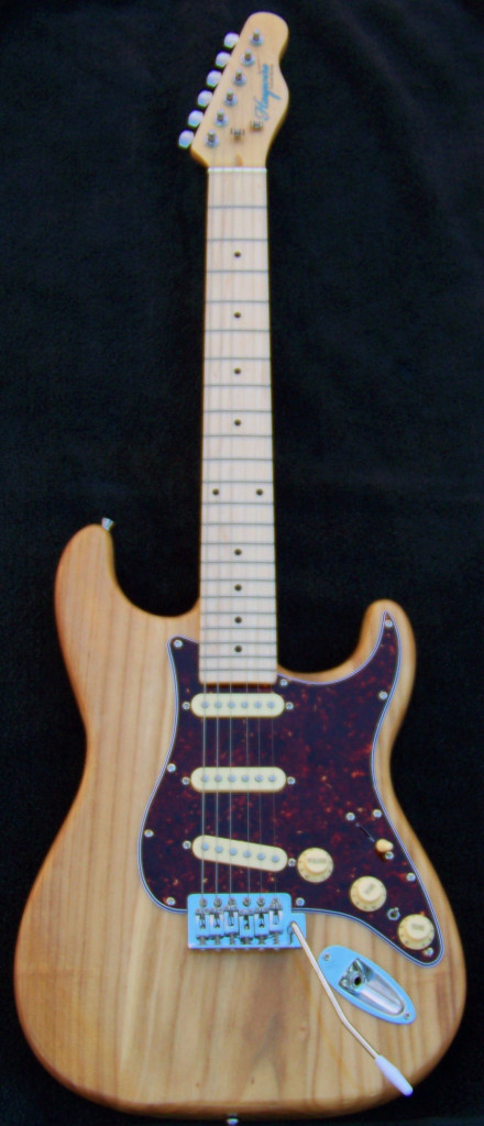 Haywire Custom Guitars Natural finish Strat with wider guitar neck