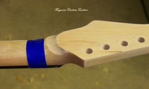 photo image of custom neck shaving at Haywire Custom Guitars
