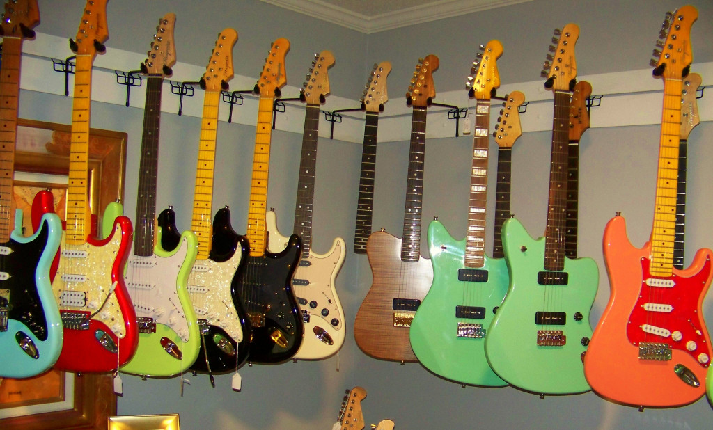 Haywire Custom Guitars-Guitar Room featuring many different guitars.